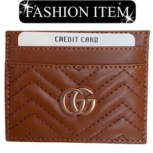 CARD HOLDER: Brown with Golden Hardware, NWOT